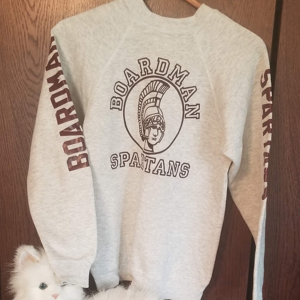 MADE IN USA Hanes gray sweatshirt Boardman Spartan